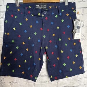 Raw Yarn Industries NYC Men’s Stretch Twill Shorts Navy Color Bees Sz 30 - NWT